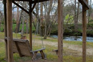 Linville River Log Cabins Relaxing Swing